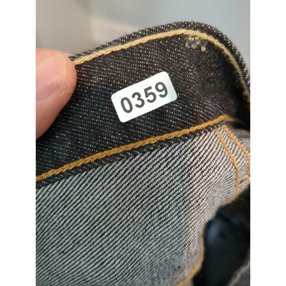 Levis 501 Mens Sz 46x34(Measures 42x33) Black‎ Raw Denim Cotton Button Fly High